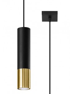 Lopez lampa wisząca czarno złota tuba SL.0952 - Sollux