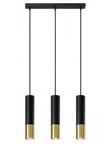 Lopez lampa wisząca czarno złota tuby SL.0954 - Sollux