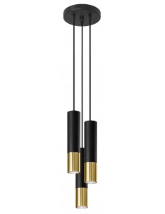 Lopez lampa wisząca czarno złota tuby SL.0955 - Sollux