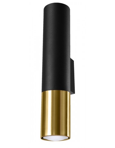 Lopez kinkiet tuba czarno złoty SL.0950 - Sollux