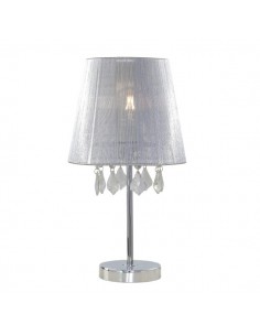 Lampa biurkowa Mona srebrna mała kryształki LP-5005/1TS - Light Prestige