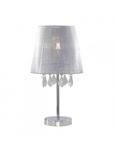 Lampa biurkowa Mona srebrna mała kryształki LP-5005/1TS - Light Prestige