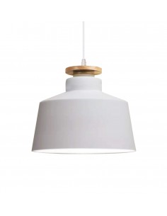 Levanti nowoczesna lampa biała z drewnem LDP 7974-300 (WT) Lumina Deco