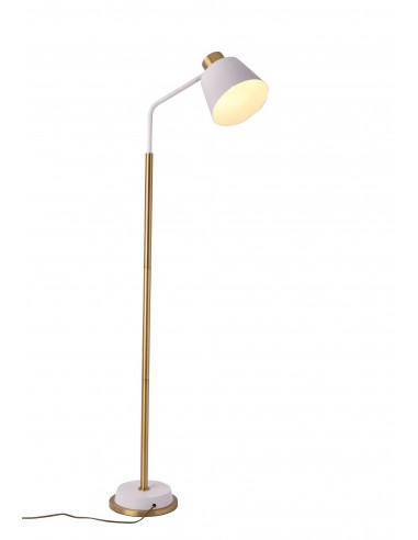 Ardini lampa podłogowa biała mosiądz LDF 5525 (WT/GD) Lumina Deco