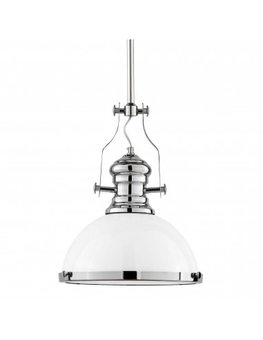 Ettore lampa wisząca loft biała chrom LDP 710 WT Lumina Deco