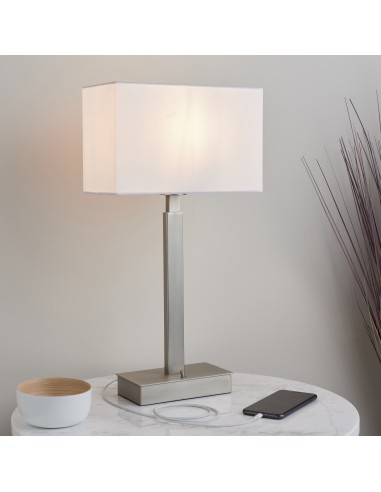 Norton Rectangular lampka stołowa biała 78077 Endon