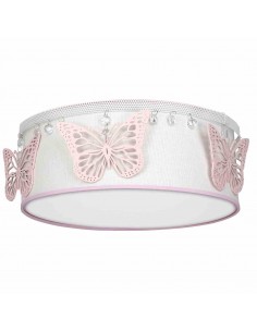 Lampa sufitowa dla dziewczynki papillon różowa MLP8283 Milagro