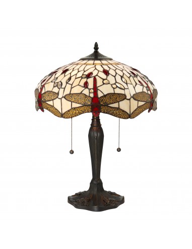 Dragonfly Beige lampka stołowa odcienie brązu 64085 Tiffany