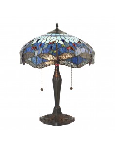 Dragonfly Blue lampka stołowa odcienie brązu 64089 Tiffany