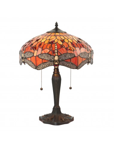 Dragonfly Flame lampka stołowa odcienie brązu 64093 Tiffany