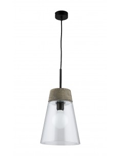 Domino lampa wisząca czarna transparentny klosz 1650 DM 1 A/TR Jupiter
