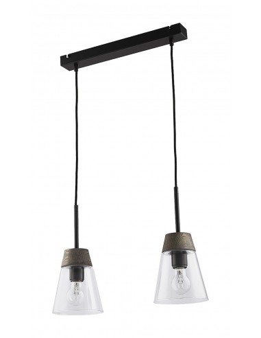 Domino lampa wisząca czarna transparentny klosz 1679 DM 2 A/TR Jupiter