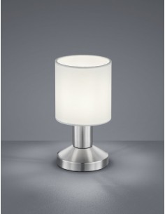 Garda lampka stołowa srebrna biały abażur 595400101 Trio