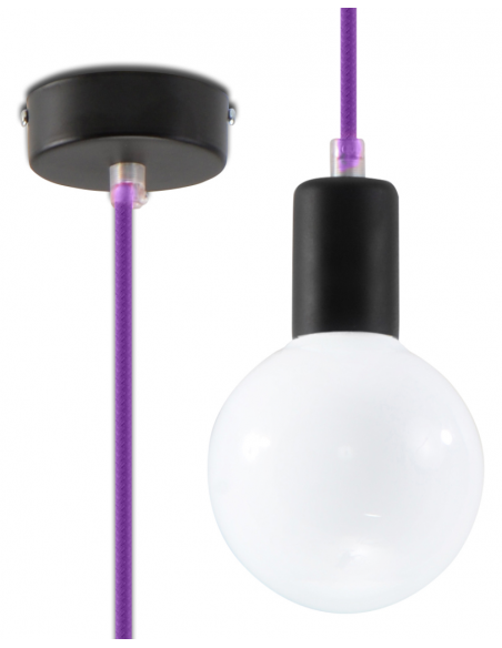 Lampa Wisząca EDISON Fioletowa SL.0156 - Sollux - 1