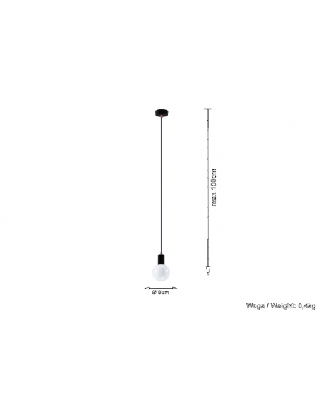 Lampa Wisząca EDISON Fioletowa SL.0156 - Sollux - 2