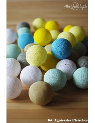 Świecące kule LED Sunny Torquoise by Pretty Pleasure - Cotton Ball Lights