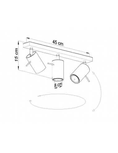 Plafon RING 3 Szary SL.0451 - Sollux - 2