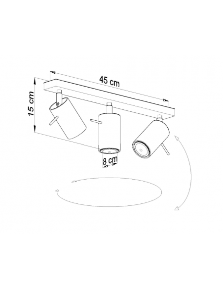 Plafon RING 3 Szary SL.0451 - Sollux - 2
