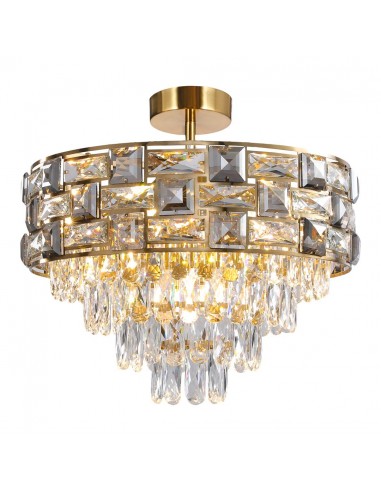Lampa sufitowa Luxuria złota kryształowa ML8894 Milagro