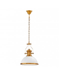 Ettore lampa wisząca biało mosiężna loft LDP 710 (WT+MD) Lumina Deco