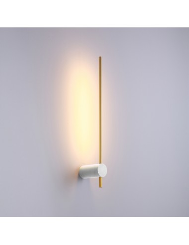 Wand kinkiet LED biało złoty minimalistyczny ruchomy Elkim Lighting