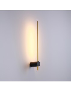 Wand kinkiet LED czarno złoty minimalistyczny ruchomy Elkim Lighting