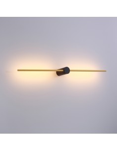 Wand kinkiet LED 2 punktowy czarno złoty nowoczesny Elkim Lighting