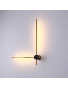 Wand L kinkiet LED czarno złoty nowoczesny Elkim Lighting