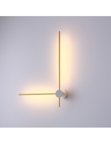 Wand L kinkiet LED biało złoty nowoczesny Elkim Lighting
