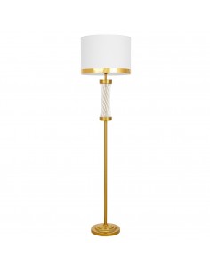Villanova lampa podłogowa biało mosiężna glamour LDF 9017 (MD+WT) Lumina Deco