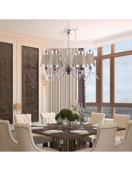 Kristal Luxe żyrandol srebrny FB-KRISTAL-LUXE6 Flambeau
