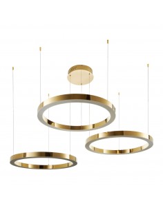 Lampa wisząca CIRCLE LED złota na 1 podsufitce DN924-40+60+60 gold Step Into Design