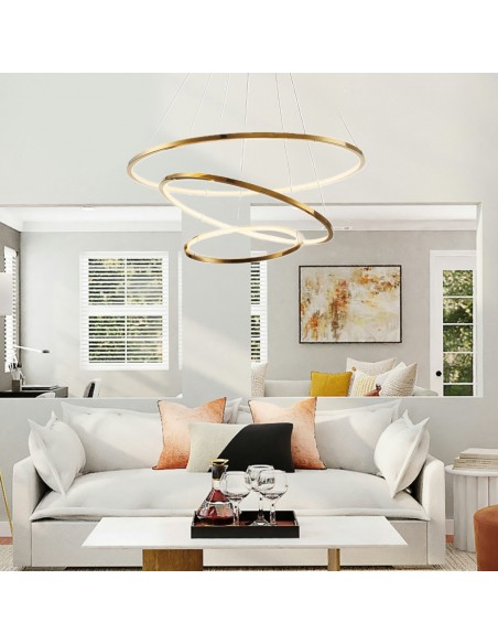 Circle slim lampa wisząca ring złota 3 pierścienie 40+60+80 Step Into Design