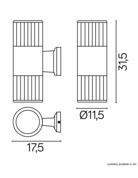 Kinkiet elewacyjny Adela 9001 DG Ciemny popiel IP54 - Su-ma - 3