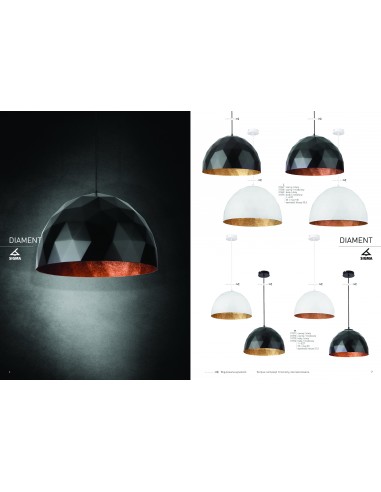 Lampa wisząca Diament L czarna złoty 31367 - Sigma - 2