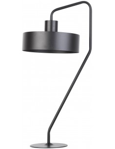 Lampka metalowa loftowa Jumbo okrągła czarna minimalistyczna 50108 - Sigma
