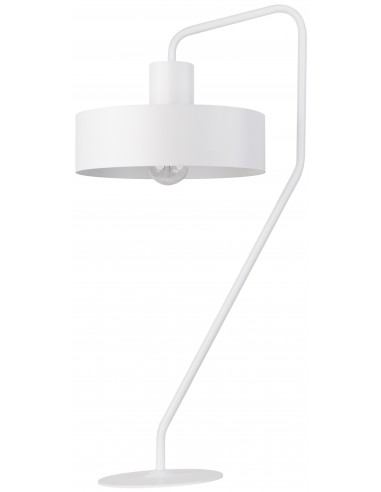 Lampka nowoczesna biała Jumbo metalowa okrągła 50109 - Sigma