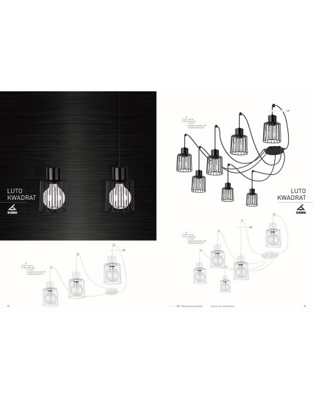 Lampa sufitowa Luto kwadrat 3 czarna 31137 - Sigma - 3
