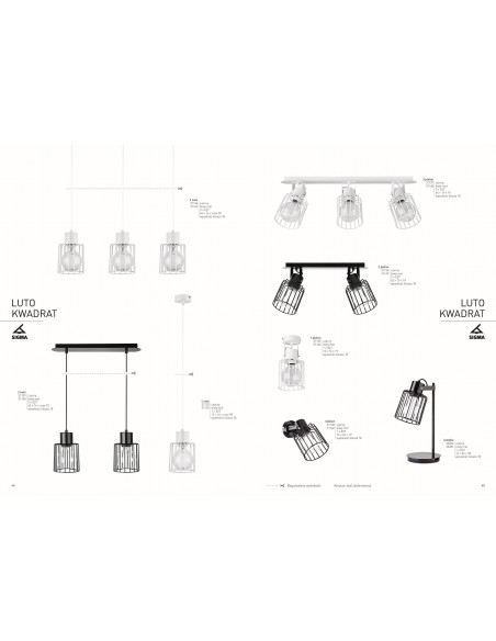 Lampa sufitowa Luto kwadrat 3 czarna 31137 - Sigma - 4