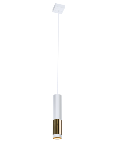 Lampa wisząca Kavos biało złota tuba 8363 Amplex