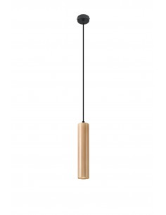 Lampa wisząca Lino zwis tuba drewno SL.0636 - Sollux