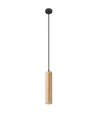 Lampa wisząca Lino zwis tuba drewno SL.0636 - Sollux