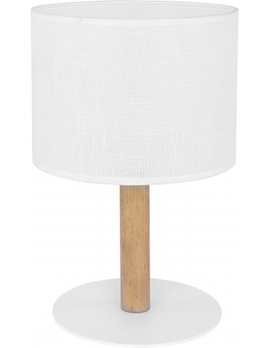 Lampka Deva White 1 punktowa biała z drewnem 5217 - TK Lighting