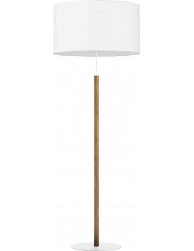Lampa podłogowa Deva White 1 punktowa biała z drewnem 5216 - TK Lighting