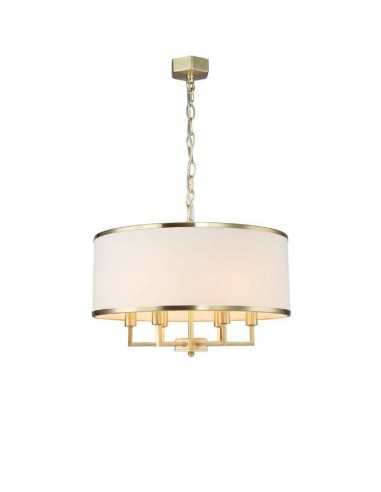 Lampa wisząca 6 punktowa Casa gold M złota z kremowym abażurem - Orlicki Design