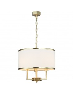 Lampa wisząca 3 punktowa złota Casa gold S z kremowym abażurem - Orlicki Design