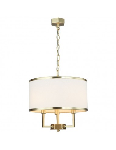Lampa wisząca 3 punktowa złota Casa gold S z kremowym abażurem - Orlicki Design
