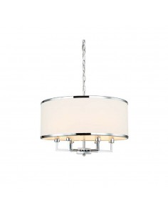 Lampa wisząca 6 punktowa chrom Casa cromo M z kremowym abażurem - Orlicki Design