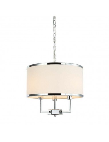 Lampa wisząca 3 punktowa chrom Casa cromo S z kremowym abażurem - Orlicki Design