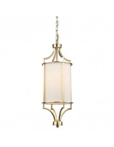 Lampa wisząca 1 punktowa złota Lunga old gold kremowy abażur - Orlicki Design